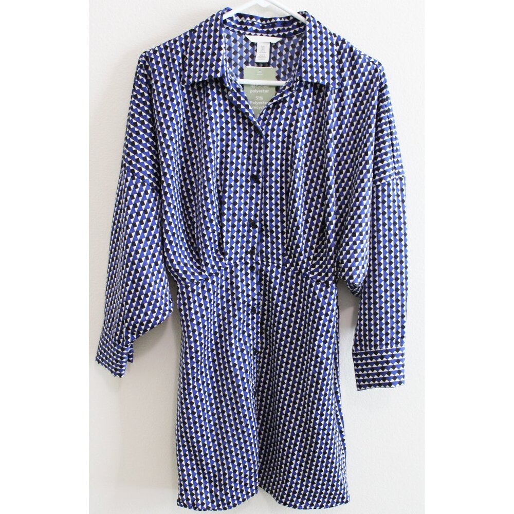 NWT H&M Geometric button up shirt dress